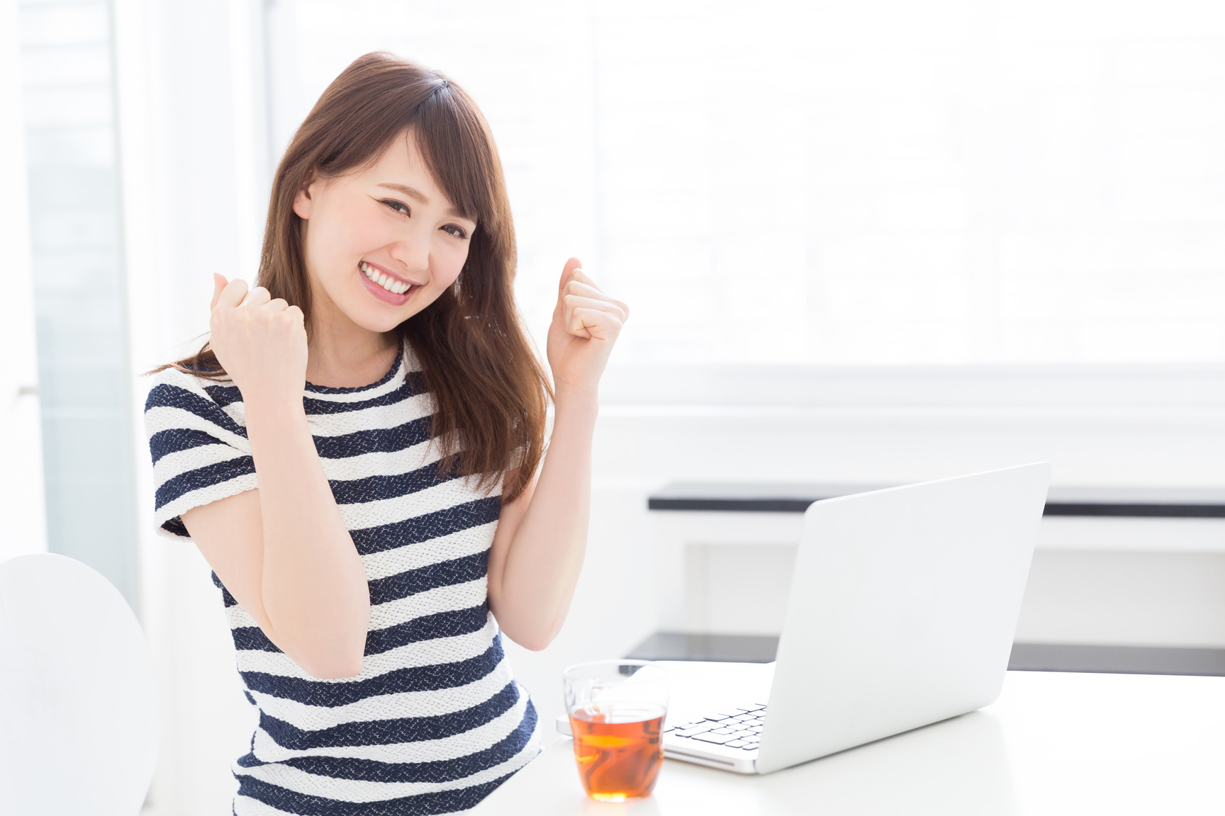 Japanese woman using a PC